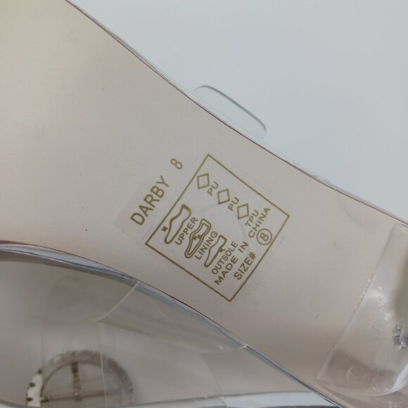 Azalea Wang DARBY Clear Pointed Toe Heels With Rhinestone Buckles Size 8 - Picture 12 of 14